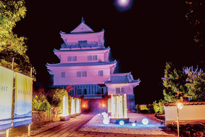 平戸城のパープルライトアップ