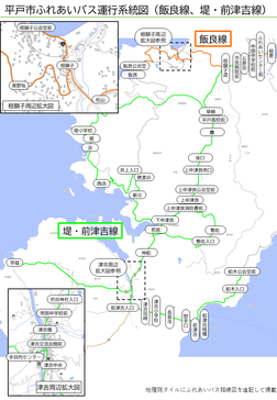 平戸市ふれあいバス路線図（飯良線、堤・前津吉線）