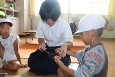 巻くのを手伝ってもらいました